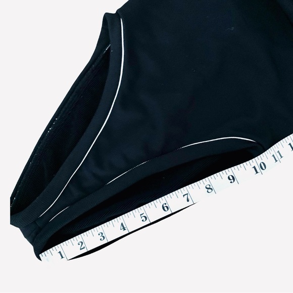 Versace 1990s Black Halter One-Piece Swimsuit White Piping US 8 IT 42 - Picture 10 of 13